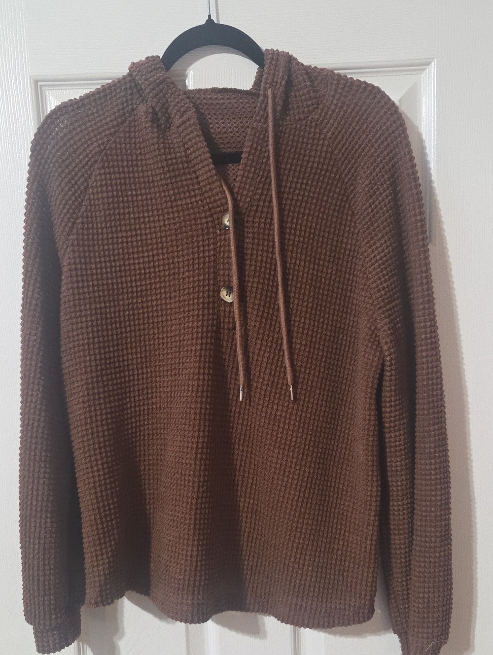Women's Brown Hooded Knit Sweater
